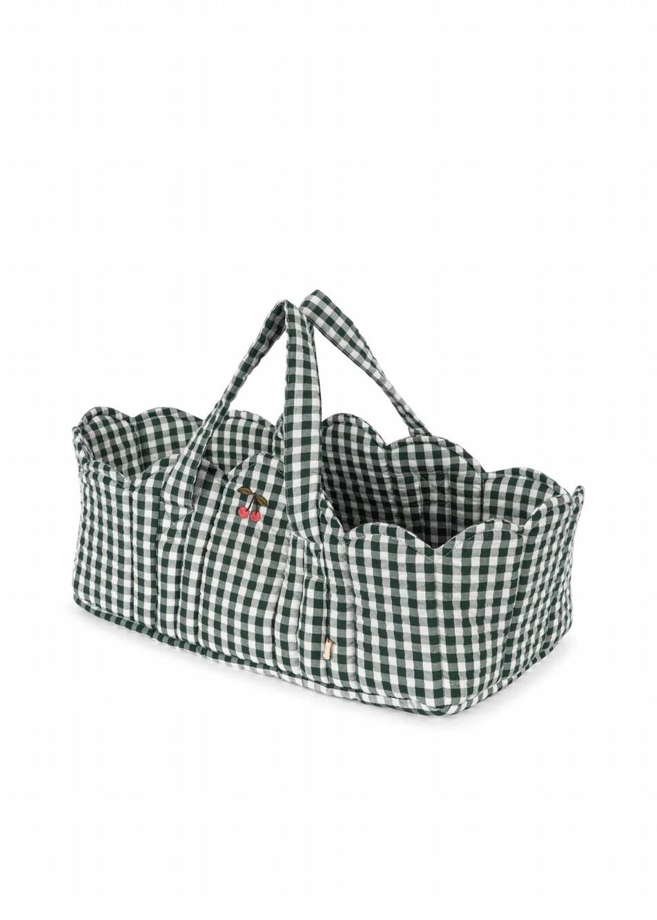 NEW KONGES SLØJD girls doll carrier in green check